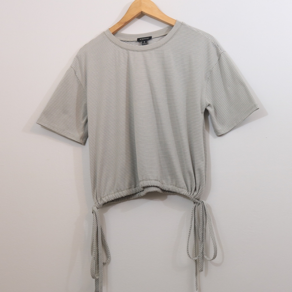 Harmony Striped Drawstring Hem Top